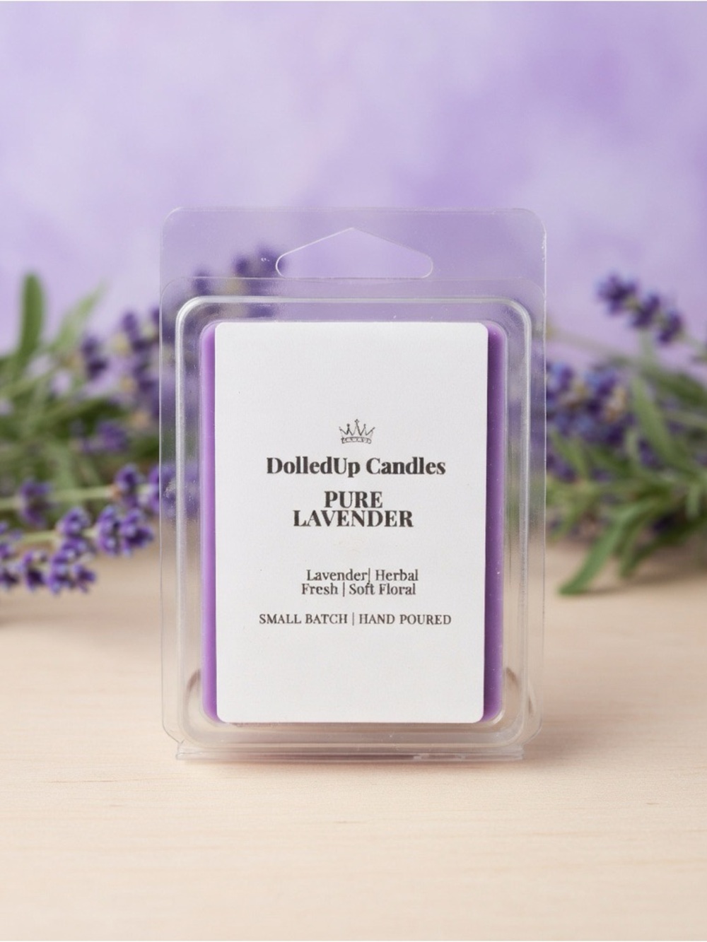Pure Lavender Wax Melts | Herbal Fresh Soft Floral | DolledUp Candles